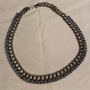 Blue Rhinestone Choker